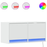 TV Wall Cabinet with LED Lights White 80x31x35 cm 852355