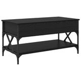 Coffee Table Black Oak 100 x 50 x 50 cm Engineered Wood 883043
