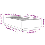 Bed Frame without Mattress Concrete Grey 90x200 cm 3209726