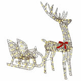 Reindeer Pull Sleigh Warm white 70 x 26 x 129 cm Rattan 42019081