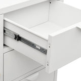 Sideboard White 75x35x70 cm Steel and Tempered Glass 336074