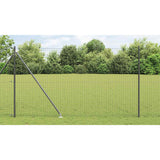 Ground Spike Fence Post 7 pcs Grey Powder-Coated Steel 42004264