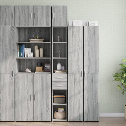 Slim Storage Cabinet Grey Sonoma 30x42.5x225 cm Engineered Wood 3281271
