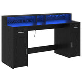 Desk with Drawer Black oak 160 x 55 x 91 cm Engineered wood 3365615