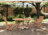 Garden Bistro Set Folding 3 pcs Natural Solid Teak Wood 3437376