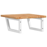 Basin Shelf Wall Mounted Steel and Solid Wood Oak 3302394