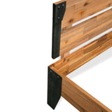 Bed Frame without Mattress Solid Acacia Wood Steel 152x203 cm 281453