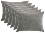 Throw Pillow 6 pcs HEERLEN Dark Grey 50 x 50 cm Chenille Fabric 927071