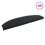 Self-adhesive Stair Mats 15 pcs Black 80 x 24.5 x 3.5 cm 42038666