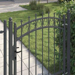 Fence Gate with Spikes Grey 150 x 100 cm Powder-coated steel 42008989