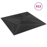 Wall Panels Star 48 pcs Black star 50 x 50 cm XPS Foam 42051578
