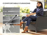 Rattan Garden Chairs Set of 2, Outdoor Rattan Chairs with Cushions, Armrests and High Back, PE T3398P377536