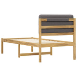Bed Frame with Upholstered Headboard Whitewash and Light Grey 904438
