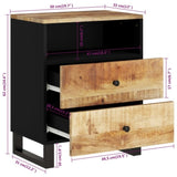 Bedside Cabinet 50x33x62 cm Solid Wood Mango&Engineered Wood 350664
