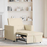 Pull out Sofa Bed Single Cream 90 x 165 x 87 cm Fabric 42002691