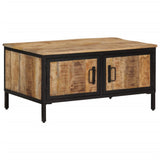 ZNTS Coffee Table 80x50x40 cm Solid Rough Wood Mango 374065