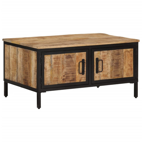 ZNTS Coffee Table 80x50x40 cm Solid Rough Wood Mango 374065