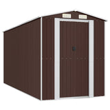 ZNTS Garden Shed Dark Brown 192x440x223 cm Galvanised Steel 3147463