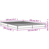 Bed Frame without Mattress Grey Sonoma 120x200 cm 845154