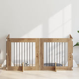 Dog Gate with Stands 4 pcs Artisan Oak 80 x 80 cm 892084
