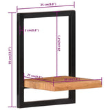 Wall Shelves 2 pcs 25x25x35 cm Solid Wood Acacia and Steel 338461
