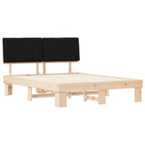 Bed Frame with Upholstered Headboard Black 150 x 200 cm 877481