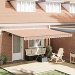 Retractable Awning Manual Multicolour Stripe 450x300 cm Fabric 3330939