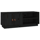 TV Cabinet Black 105x34x40 cm Solid Wood Pine 818224