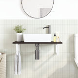 Basin Shelf Wall Mounted Steel and Solid Wood Oak 3302622