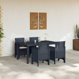 Garden Dining Set 5 pcs Anthracite Polt rattan 3378696