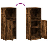 Sideboard with LED Smoked Oak 38x34x100 cm Engineered Wood 852170