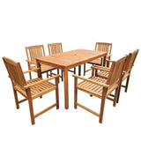 Outdoor Table And Chair Brown Solid Acacia wood Medium 42623