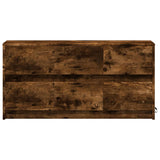 TV Cabinet with LED Smoked Oak 100x34x50 cm Engineered Wood 852219