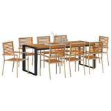 Garden Dining Set 9 pcs Beige and Brown Poly Rattan 3365489