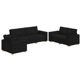 Sofa 3 pcs Black Fabric 3324611