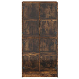 Highboard with Doors Smoked Oak 68x37x142 cm Engineered Wood 3295861