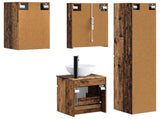 Bathroom Cabinet Set 5 pcs Old Wood 43 x 11.5 x 60.5 cm 3407357