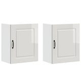 Kitchen Wall Cabinets 2 pcs Kalmar High Gloss White Engineered Wood 853562