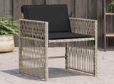 Garden Chairs with Cushions 4 pcs Light Grey Poly Rattan 365039