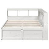Bookcase Bed without Mattress White 120x190cm Solid Wood Pine 3324479
