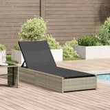 Sun Lounger Reclining Beige 200.5 x 70 x 75 cm Poly Rattan 42004127