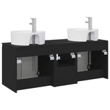 Bathroom Cabinet Set 3 pcs Black 49.5 x 44.5 x 65 cm 3405678