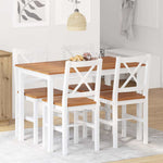 5 Piece Dining Set Brown and White 240884