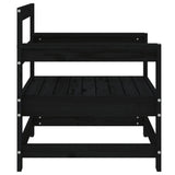 Garden Chairs 2 pcs Black Solid Wood Pine 825496