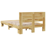 Bed Frame with Headboard without Mattress 120x190 cm Solid Wood Oak 3324136