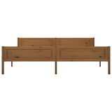 Bed Frame Honey Brown Solid Pine Wood, Plywood Double Bed Frame 322116