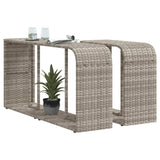 Storage Shelves 2 pcs Light Grey Poly Rattan 366188