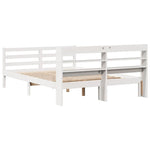 ZNTS Bed Frame with Headboard without Mattress White 150x200 cm King Size 3306648