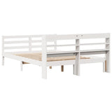 ZNTS Bed Frame with Headboard without Mattress White 150x200 cm King Size 3306648