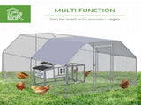 Walk in Chicken Run Chicken Coop Hen House Outdoor with Roof for 10-12 Chickens, 380 x 280 x 195cm T3398P551784